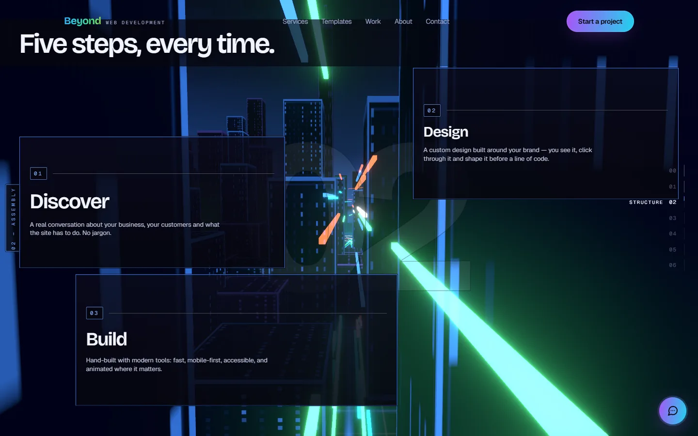 The grid city, a real-time 3d template